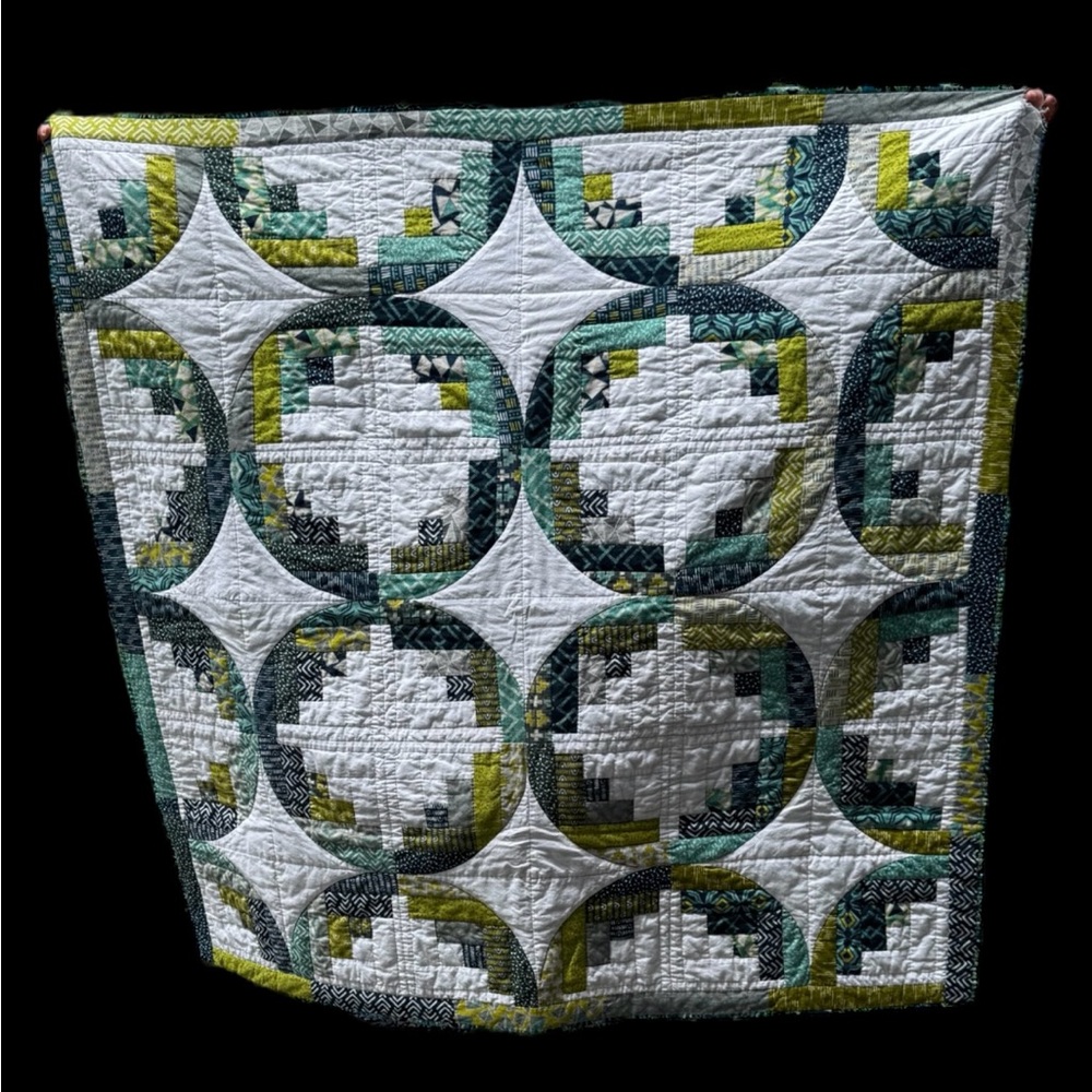 Elegant Green and White Quilt